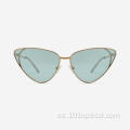 Gafas de sol de moda Cat Eye Metal para mujer